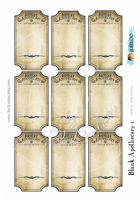 Blank Potion Label Template